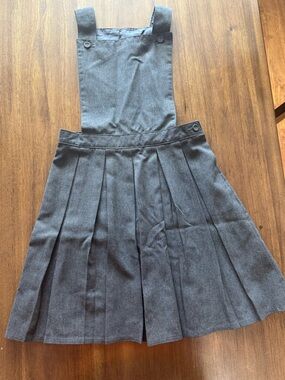 Marks & Spencer Girls Gray Pleated Pinafore Skirt